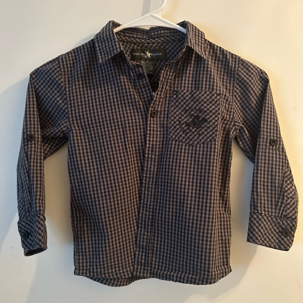 Boys Beverly Hills Polo Club Sz 4T button down, long sleeve shirt.